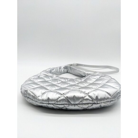 INC International Concepts Olivya quilted nylon small shoulder crossbody -SILVER - Picture 4 of 9